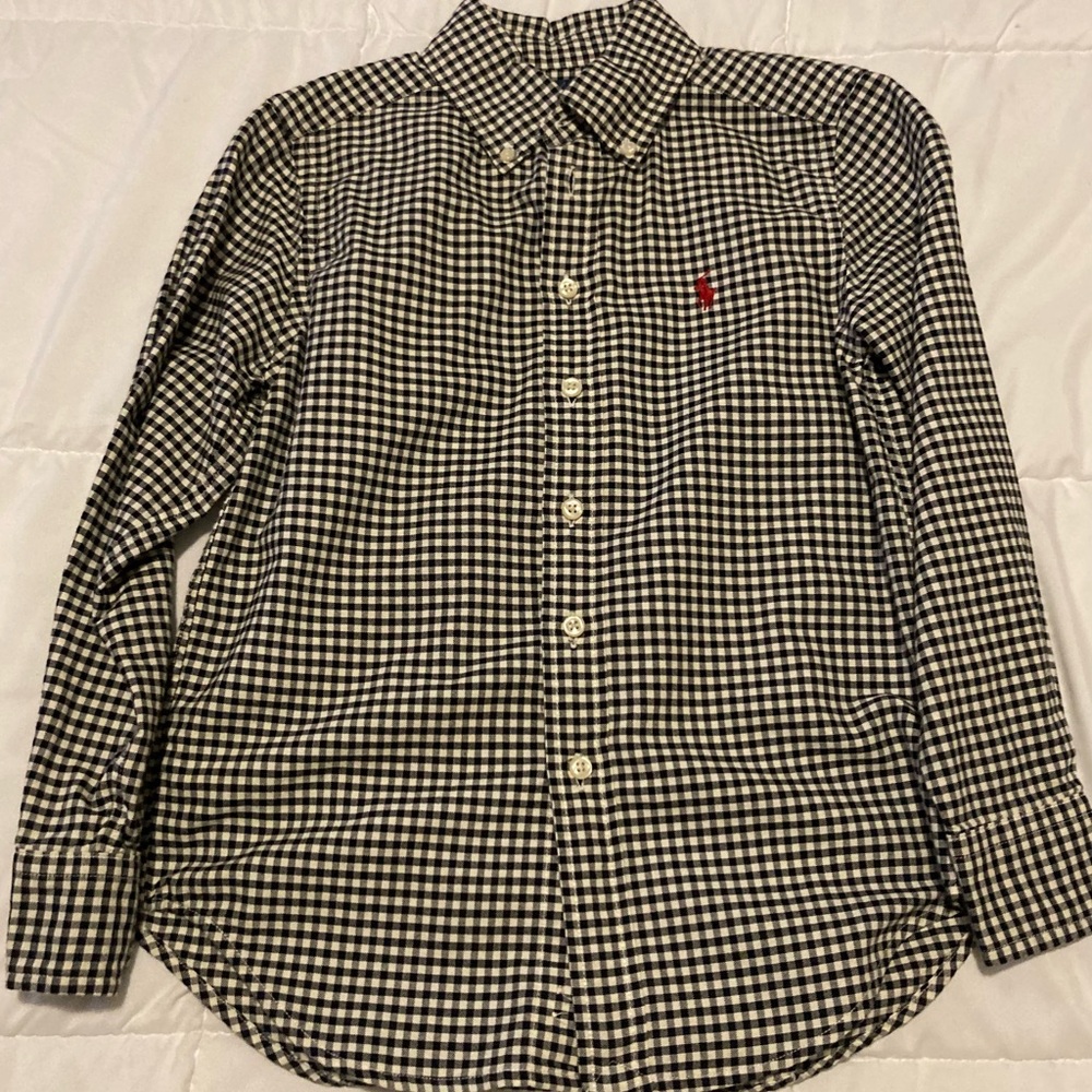 Ralph Lauren Navy and White Gingham Shirt